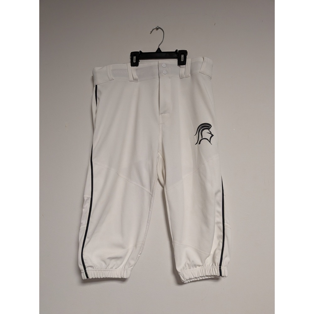 Alleson Athletic Mens White Spartan Logo Baseball Pants Knickers Large 655PKB